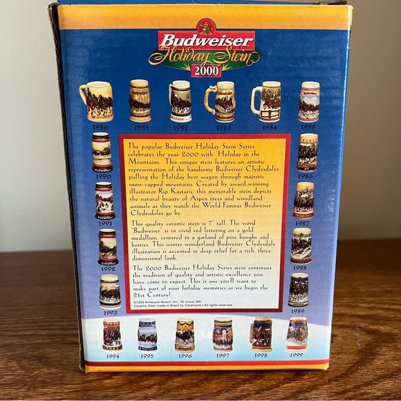 Budweiser Beer Collectible Stein from 2000. Holiday in the Mountains. - Picture 6 of 17